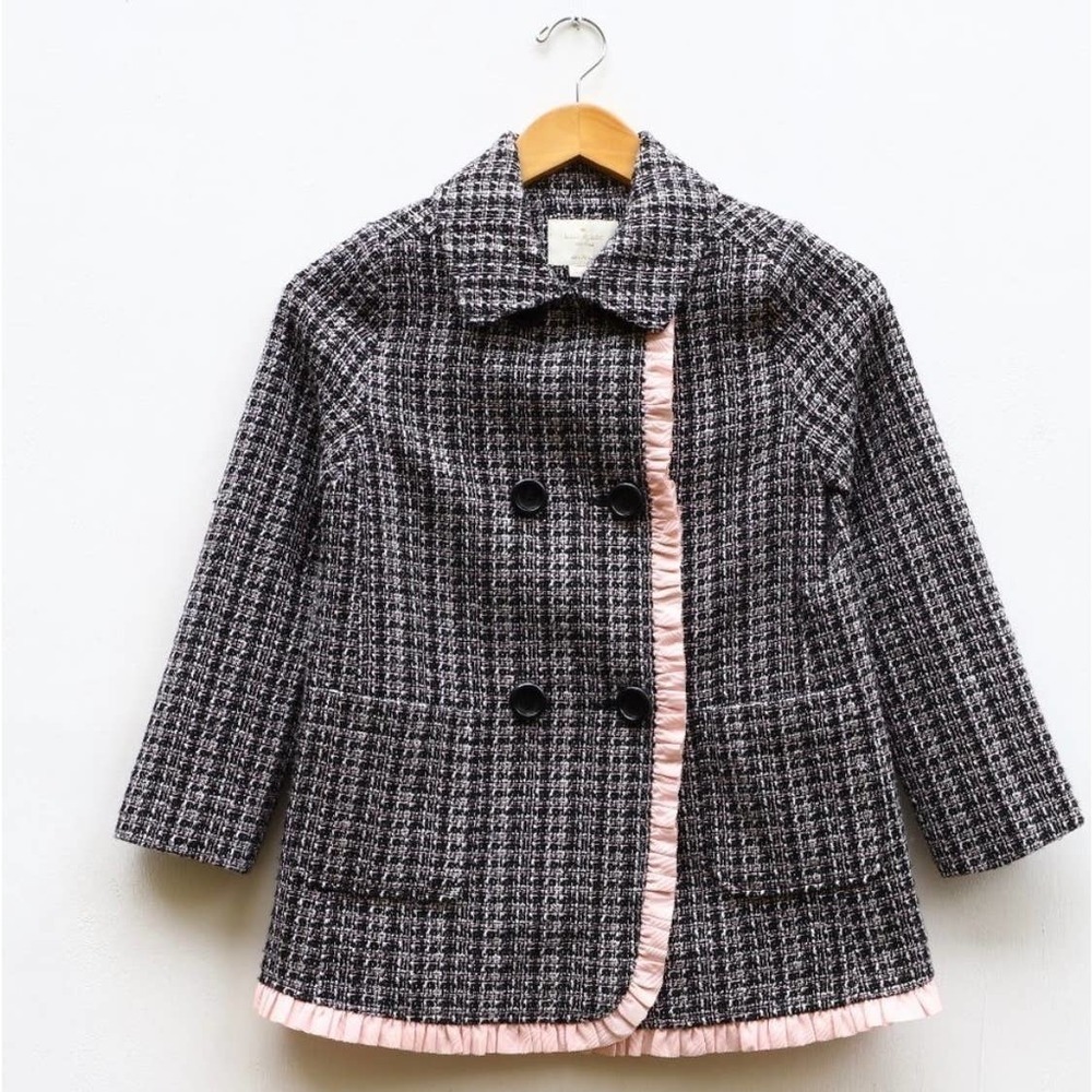 Kate Spade Girl's Tweed Pea Coat Jacket